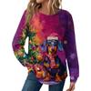 Women's Fashion Long Sleeve Christmas Loose Long Sleeve Round Neck Casual Top