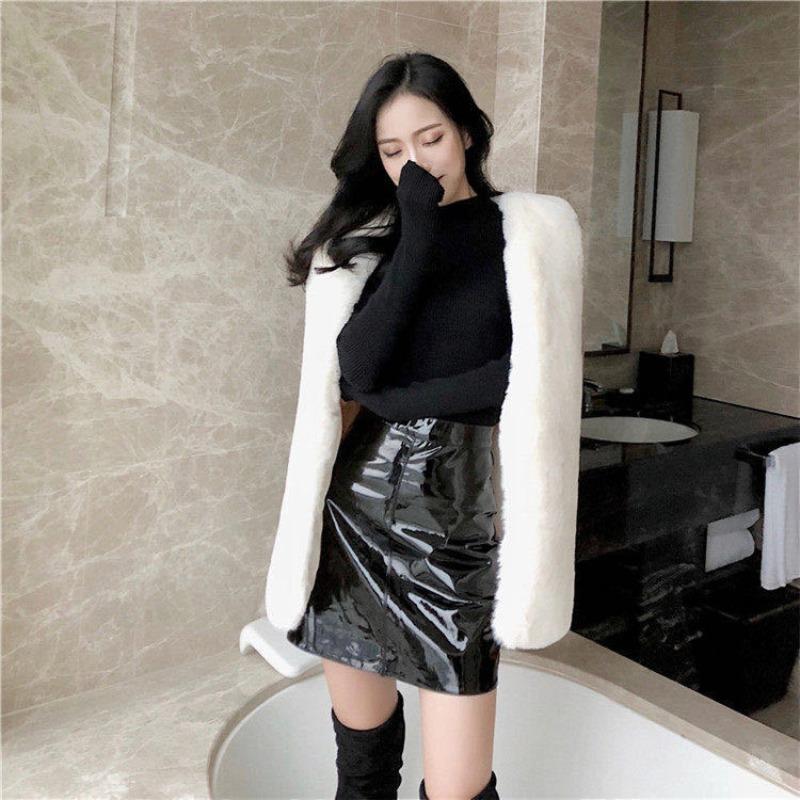 Imitation fur vest women's medium and long 2 spring and autumn new imitation Rex rabbit fur vest vest jacket slim jacket