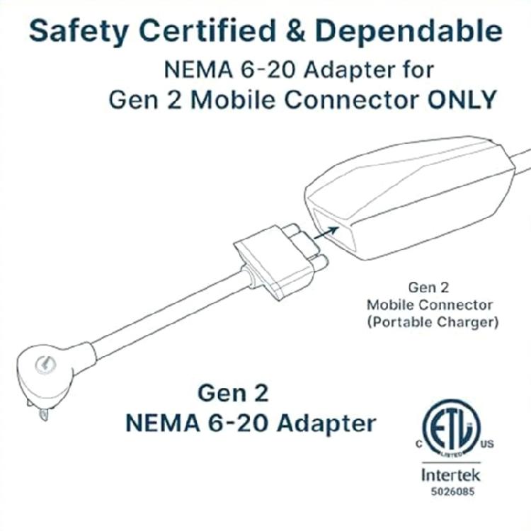 Upgraded NEMA 14-50 Adapter For Gen 2 Electric Car Charging Adapter Heat Resistant Charging Connectors Replacement