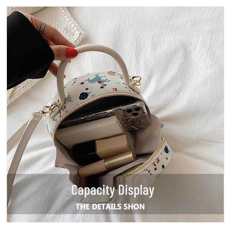 Women's High-End PU Leather Korean Fashion Bags - Small Round & Square Shoulder/Crossbody Bags.