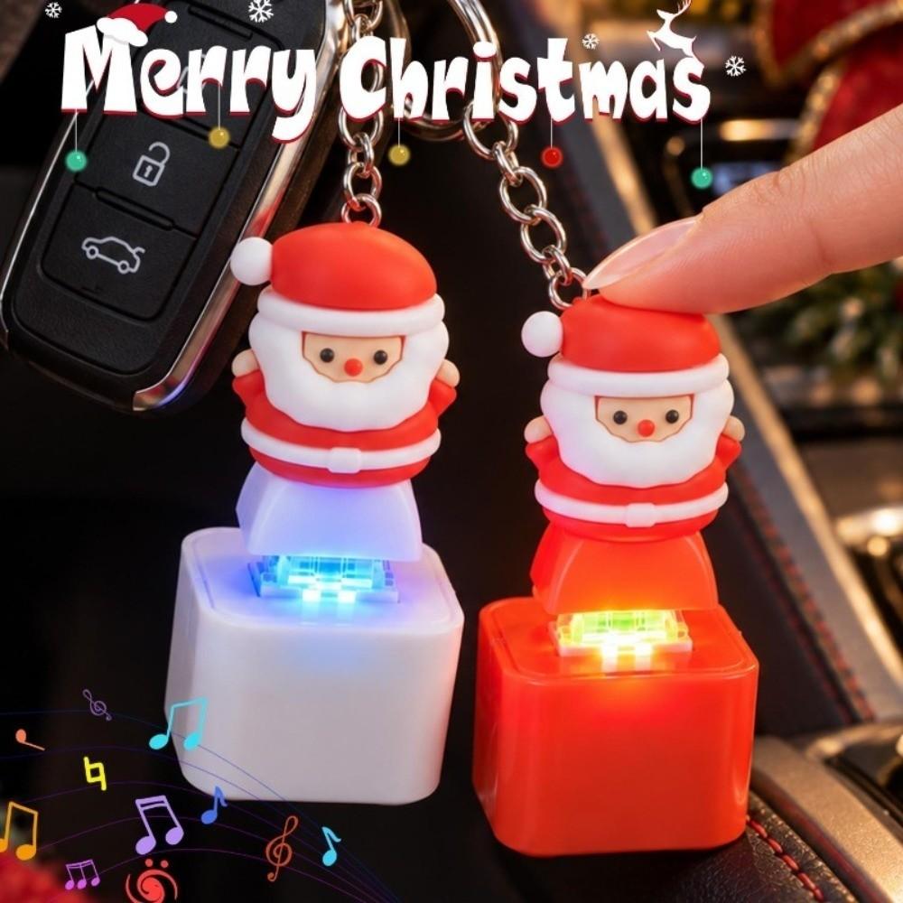 Rechargeable Christmas Fidget Button Keychain Santa Claus Clicky Animal Keycap Xmas Gifts