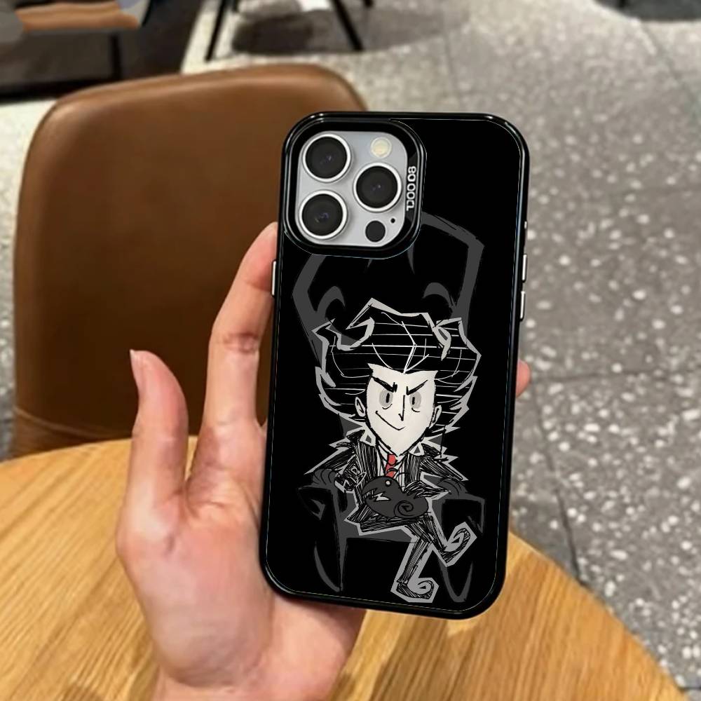 

D-Don T G-Game S-Starve Phone Case For iPhone17,16,15,14,13,12,11 Plus,Pro Max Colored Silver Plated Inside Cover iPhone12