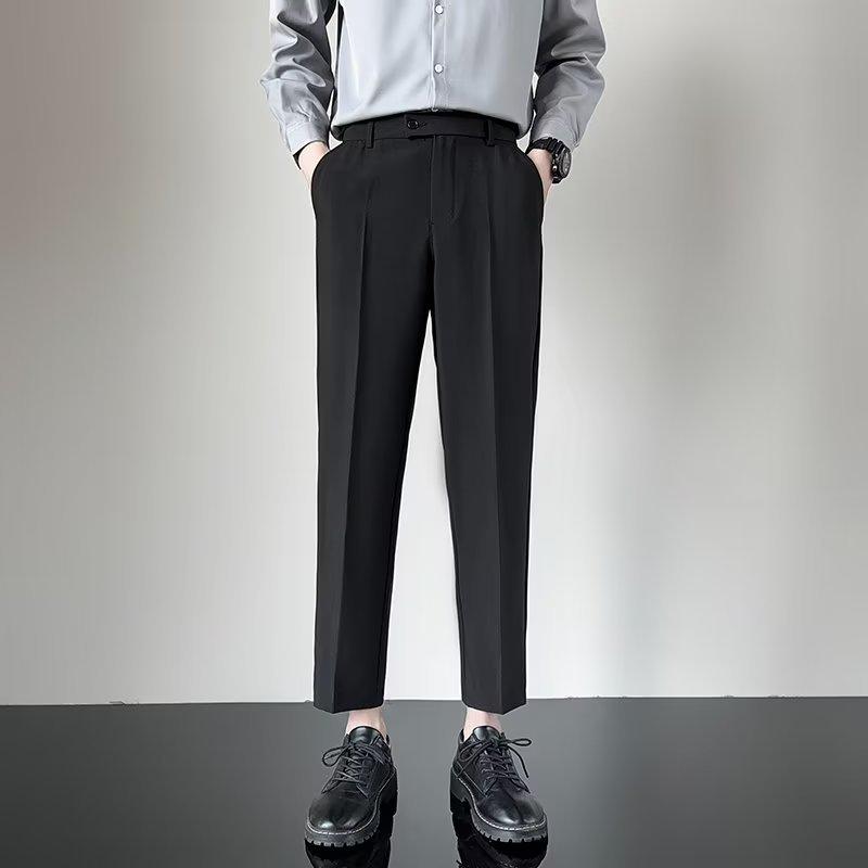 Men's Lightweight Korean Style Slim Fit Casual Suit Pants