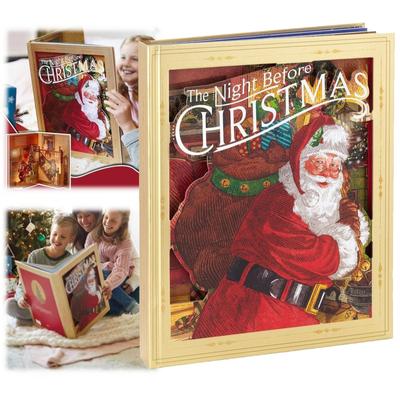 Christmas Decoration -Up Book Christmas Night With Light Family Interactive Christmas Decoration Gift