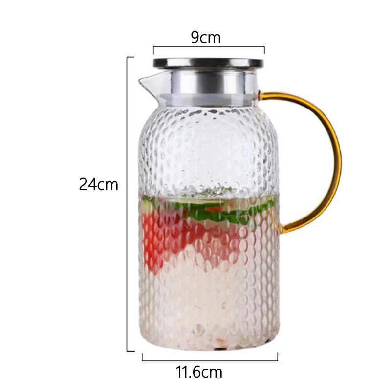 Exquisite Cold Water Kettle Transparent Heat-resistant Teapot Large Capacity Cold Kettle Lemon Water Pot Household Beverage Pot