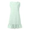 Women's Summer Fashion Casual Dot Print  O-neck Sleeveless Loose Ruffle Stitching A-line Dress