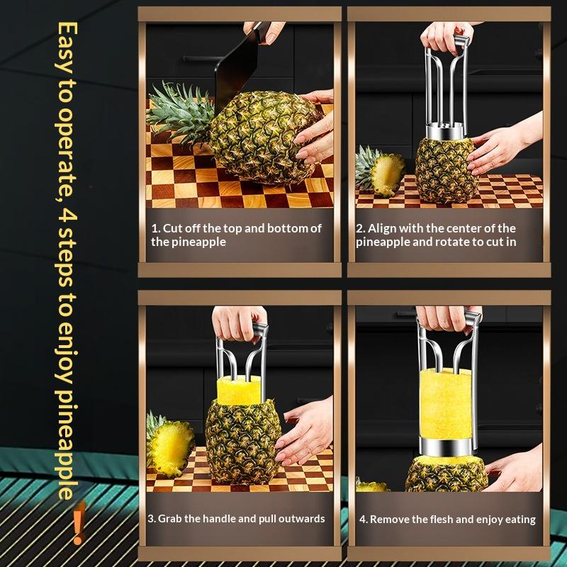 Pineapple Peeler Cutter Stainless Steel Ananas Meat Extractor Cut Corer Remover Machine Home Kitchen Knife Slicer Fruit Tools