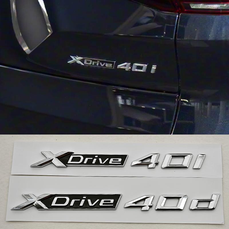 3D ABS Car Letters Logo XDrive 40i 40d Rear Trunk Badge Side Fender Emblem Decals For BMW X3 X4 X5 X6 X7 Exterior Accessories