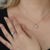 Effie Queen Genuine 925 Silver 1ct Heart-Cut Moissanite Diamond Ring Romantic Jewelry for Women Wedding Valentine's Gift MOR14
