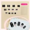 24 Pcs Gradient French Artificial Nail Christmas False Nail Winter Snowflake Stick On Nail Rhinestones Press On Nail