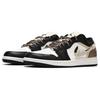 Jordan Air Jordan 1 Low Slip Resistant Abrasion Resistant Low Top Vintage Basketball Shoes Men's Black Brown 553558-131(Team24-)