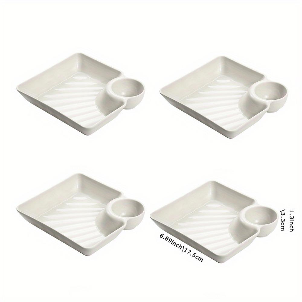 1/4pcs, Dumpling Plate With Sauce Dish, Potato, Water, Dumplings, Plate With Vinegar, Dinner Plate