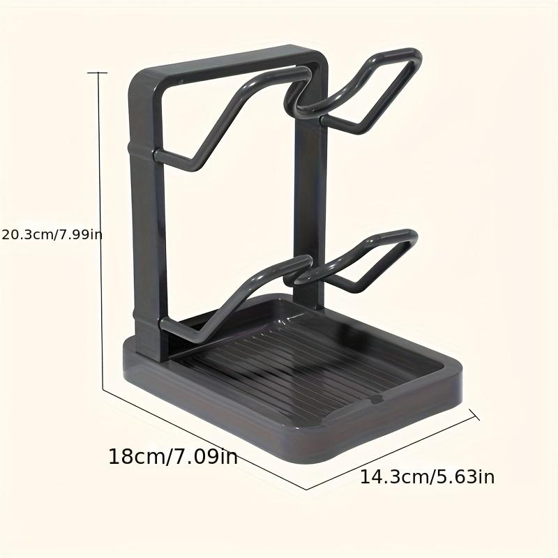 

Single/Double-Tier Heavy-Duty Plastic Pot Lid & Lid Storage Rack - Space-Saving Countertop Organizer Shelf, Easy-Access
