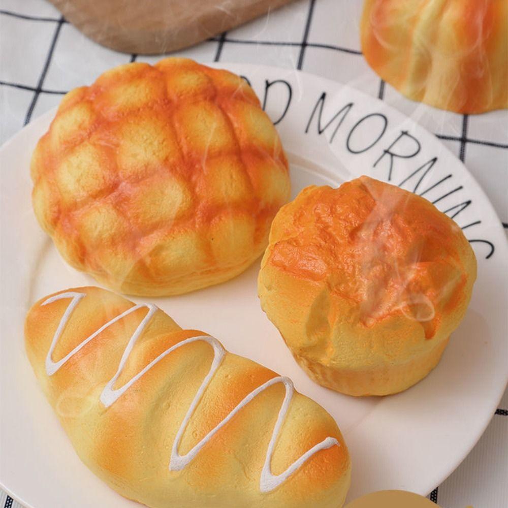 Toast Cake Breakfast Squeeze Sensory Toys Stretch Squeezing Bread Slow Rebound Toy  Office Workers