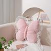Butterfly Throw Pillow Cuddly Butterfly Pillow with Lace Ruffle Decorative Sofa Couch Pillow for Home Living Room Bedroom Decor