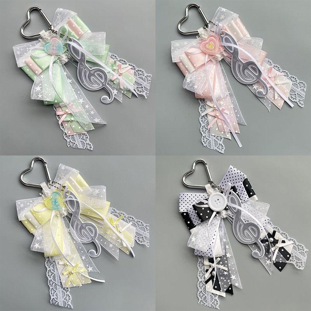 Kawaii Ribbon Bow Ornament Lace Pendant DIY Ita Bag Decorative Accessories Handmade Backpack Charms Support Stick Ribbon Bow