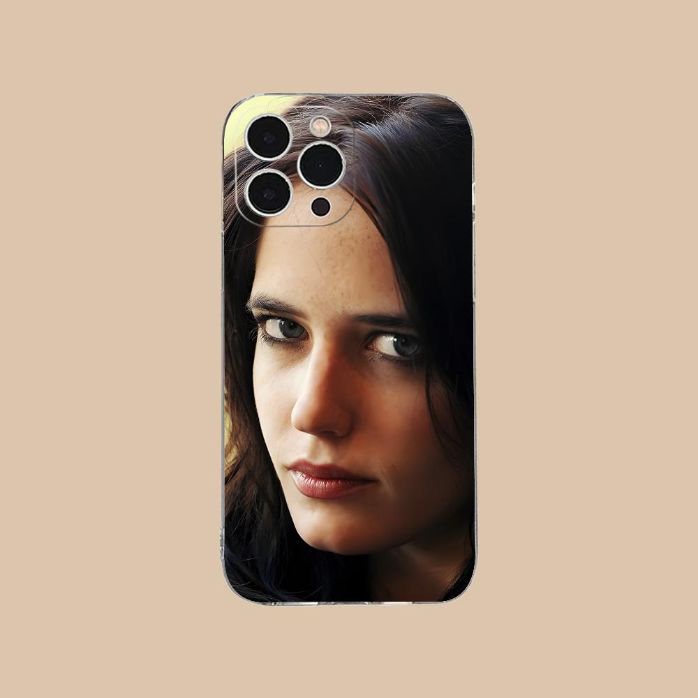 Eva Green Clear TPU Mobile Case for iPhone 17 16 15 14 13 12 11 X XR XS Air Pro Max Plus Mini Colorful Cover
