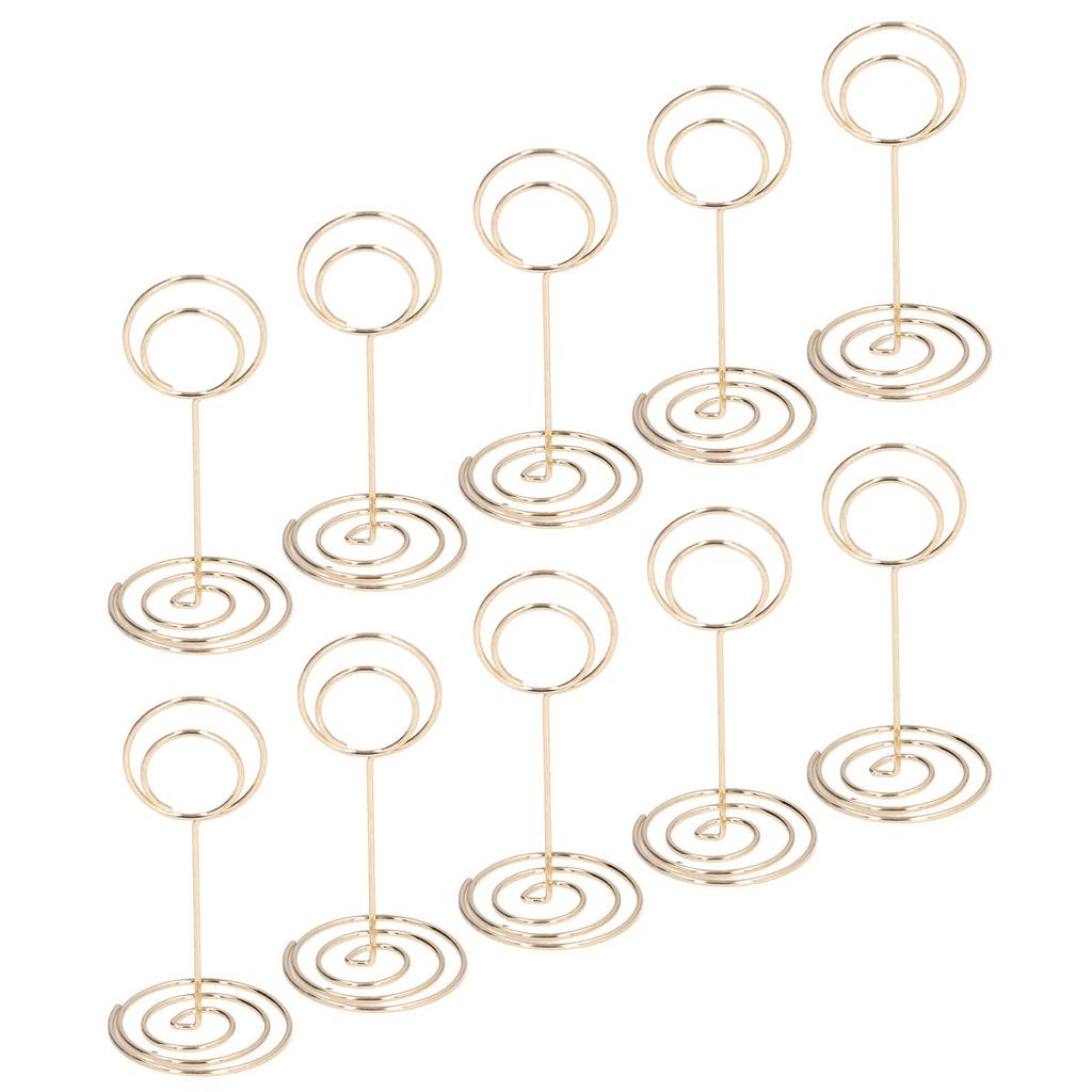 10 Stück Tischkartenhalter Runde Basis Galvanisierungsverfahren Elegante Niedliche Form Heimschmuck für HochzeitenGold