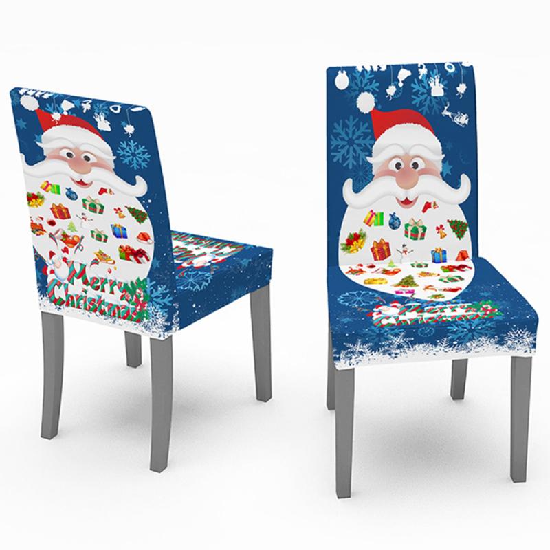 Mantel impermeable navideño/funda para silla, fundas elásticas para silla de comedor