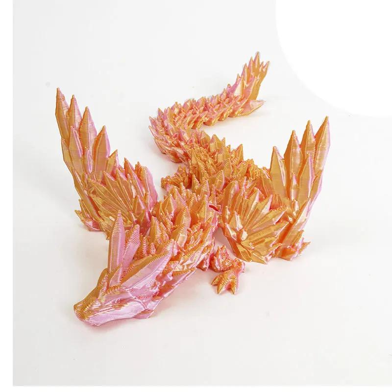 3D Printed Dragon Dinosaur Model Joints Can Move Freely Desktop Craft Ornament Gifts for Kids For Landscaping Decoration