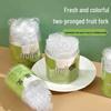Bamboo Pattern Disposable Plastic Dessert Forks