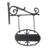 Hanging Iron Welcome Sign Plaque Durable Metal Wall Decoration for House Exterior Porch Bar Shop Door Plate