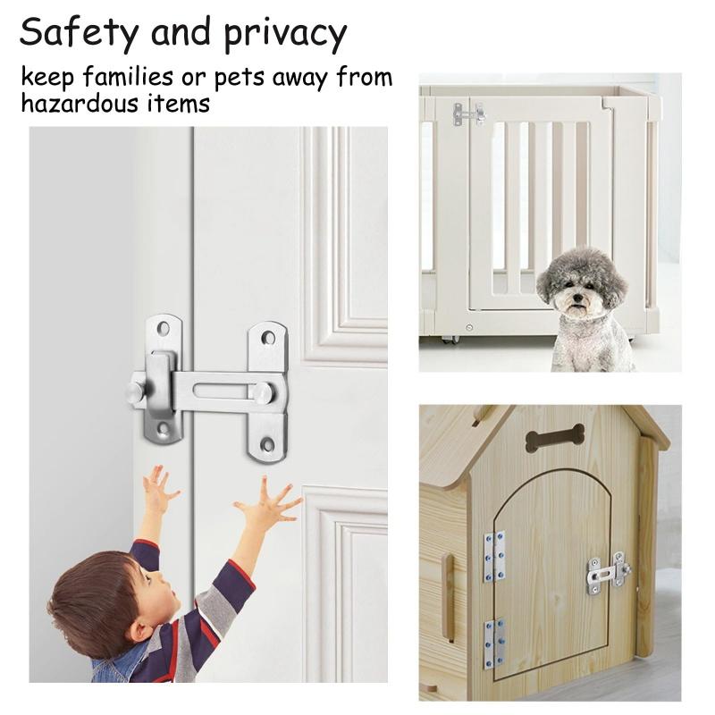 2Pcs Flip Gate Latches,Stainless Steel Sliding Barn Door Lock,Hardware Gate Latch for Fence Garage Garden Bathroom Pet Cage