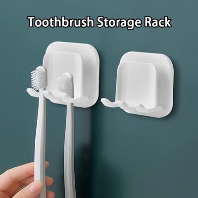 3/5PCS Toothbrush Storage Rack Travel Wall-mounted Non-perforated Portable Razor Cup Holder Towel Hook for Bathroom Accessories