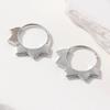 Simple  Silver Color Metal Carving Pattern Hoop Earrings for Women Jewelry