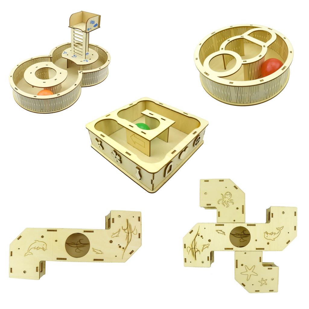 Hamster Maze Wooden Tunnel Hideout Toys to Explore for Guinea Pig Chinchilla