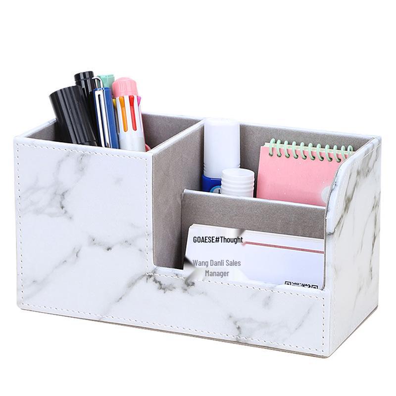 Stilvoller multifunktionaler Leder-Stifthalter & Schreibtisch-Aufbewahrungsbox Geschenk