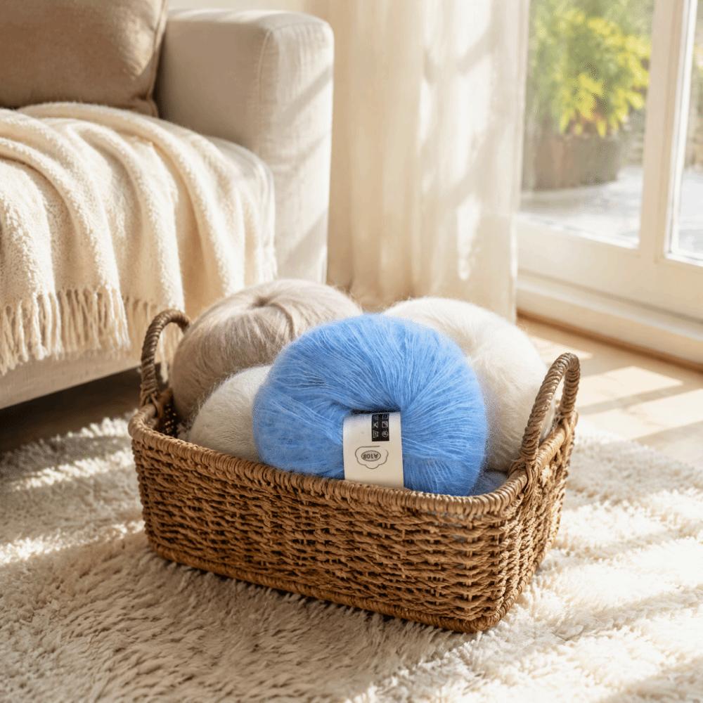 Warm Material Angora Wool Yarn Soft Texture Long Wool Yarn Popular Mohair Yarn For DIY Knitting