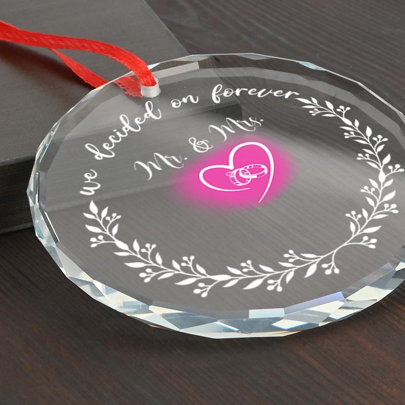 1pc/2pcs Wedding Glass Pendant-Gifts for Newlyweds Wedding Souvenirs, Wedding Scene Decor, Tree Decor, Party Decor, Backpack and Keychain Pendant