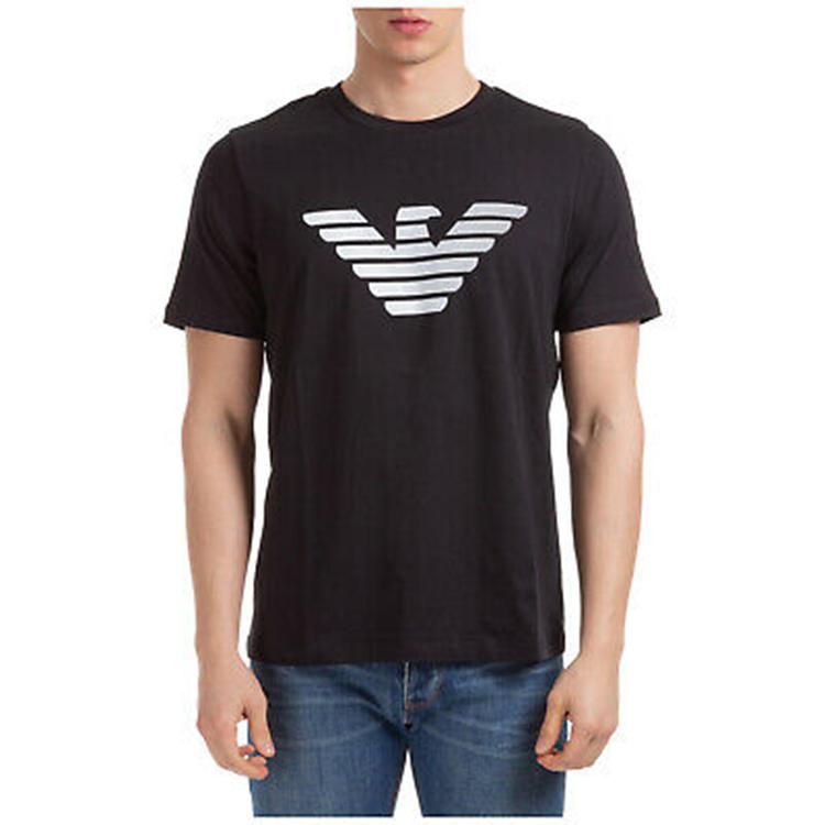 Emporio Armani Logo Print Pullover Short Sleeve T-Shirt Men Tops Black 3H1TD0-1J30Z-0999