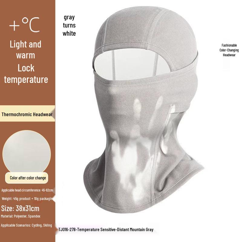 Color-Changing Thermal Winter Cycling Balaclava: Velvet-Lined, Windproof, Heat-Sensitive Ski Face Mask.