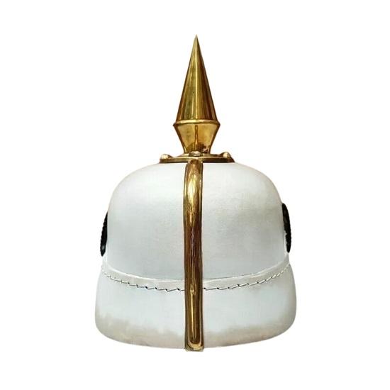 Halloween German Leather Pickelhaube White Helmet Imperial Prussian KA
