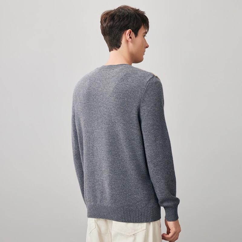 Kemeng Boka Men's Thickened 100% Wool Round Neck Sweater