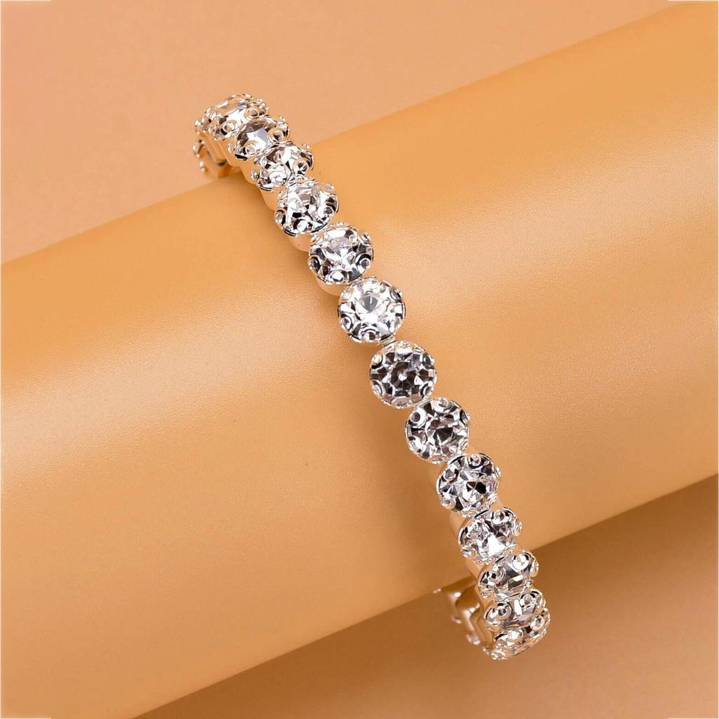 Bridal Flower Bracelet, Claw Chain, Stretch Diamond Bracelet