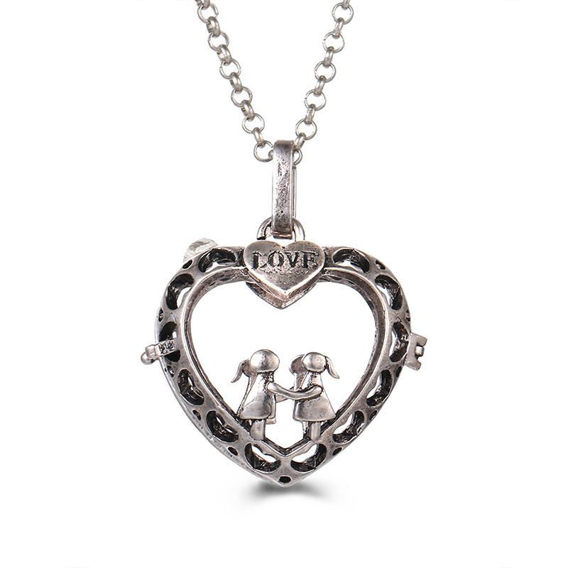 Mexico Chime Two-Color Feather Caller Locket Piano Ball Necklace Essential Oil Diffuser Perfume Musical Pendant New Jewelry