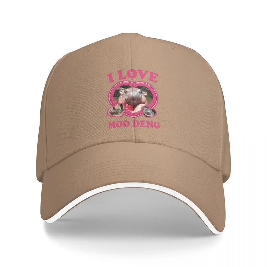 New I Love Moo Deng Baseball Caps Activities Snapback Hat Unisex Women Hats