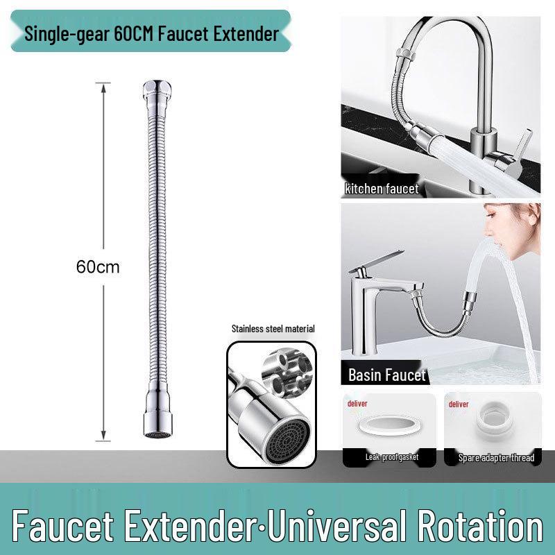 Universal Anti-Splash Faucet Extender with Rotating Joint for Balcony Use