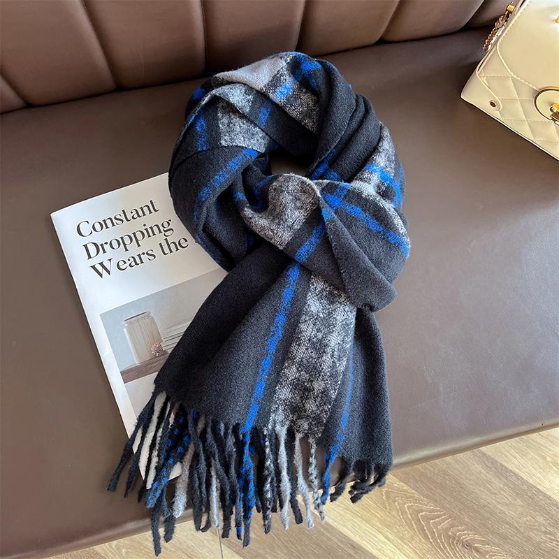 Winter Female Lattice Imitation Cashmere Scarf Autumn Winter Thick Fashion Warm Wild Neck Scarves Shawl Poncho Echarpe Stole