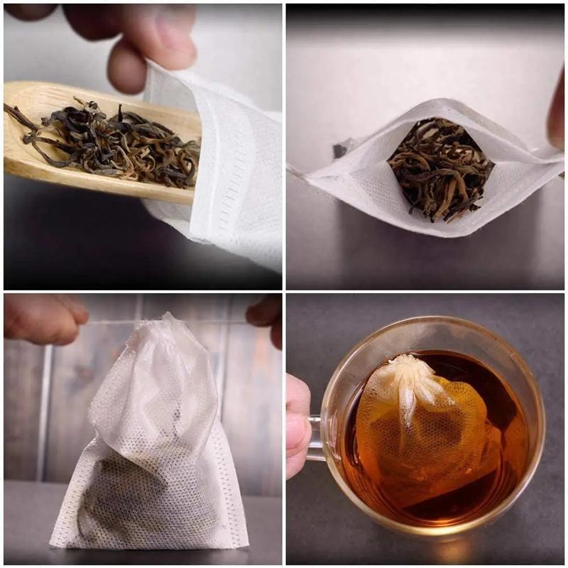 Disposable Teabags Non-woven Fabric Tea Filter Bags for Coffee Spice Tea Bag with Empty Tea Bags With Strings Nylon Filter Bag