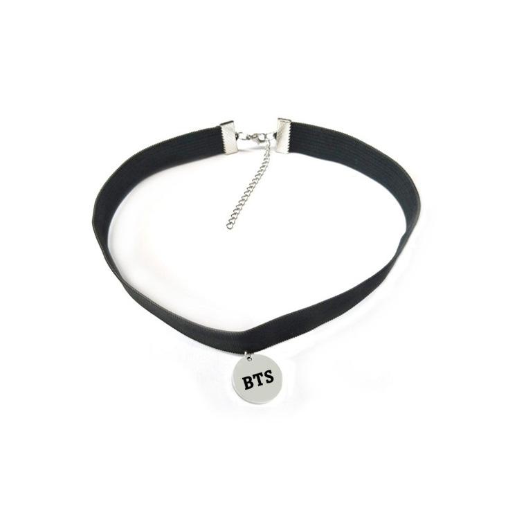 

BTS Black Choker Necklace, Kpop Themed Neck Collar with Engraved Pendant, ARMY Fans Jewelry Accessory 4