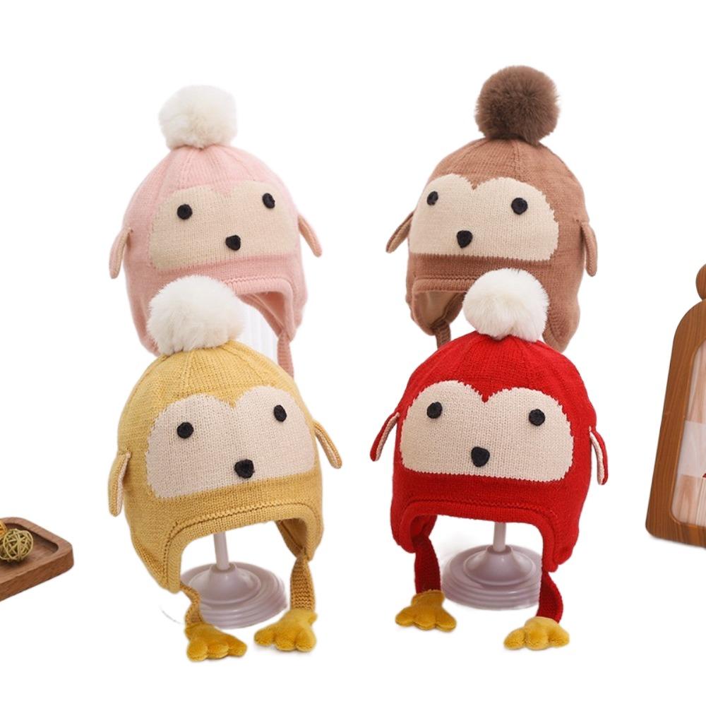 Windproof Ear Protection Hat Warm Plush Infant Knitted Cap New Pullover Cap  Autumn and Winter