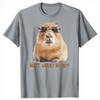 Funny Dont Worry Be Capy Capybara Retro T Shirts Tee Tops Round Neck Short-Sleeve Fashion Tshirt Casual Breathable Casual Top