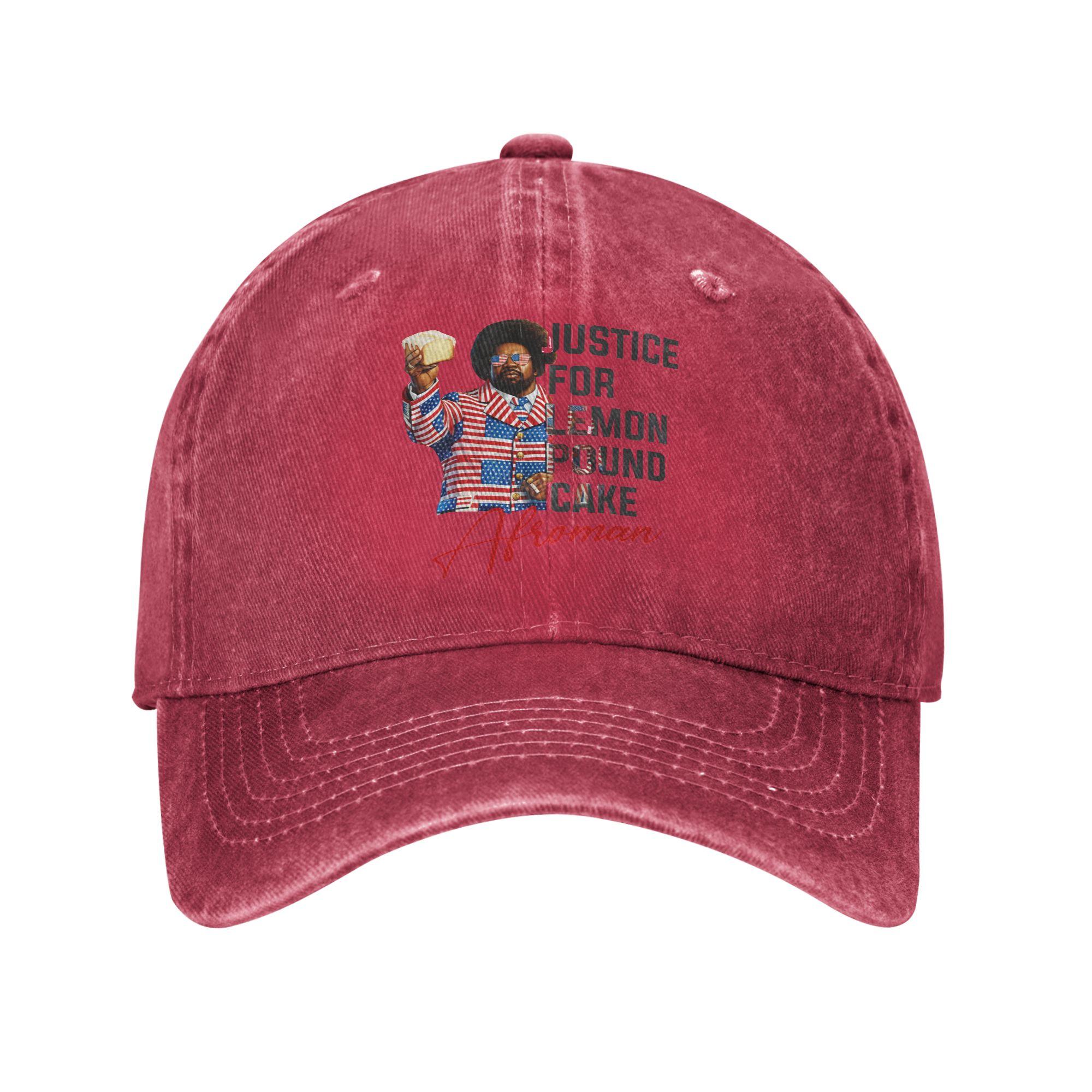 Unisex AfroUnisex Justice for Lemon Pound Cake Printed Hat Casual Distressed Denim Baseball Cap Adjustable Adjustable