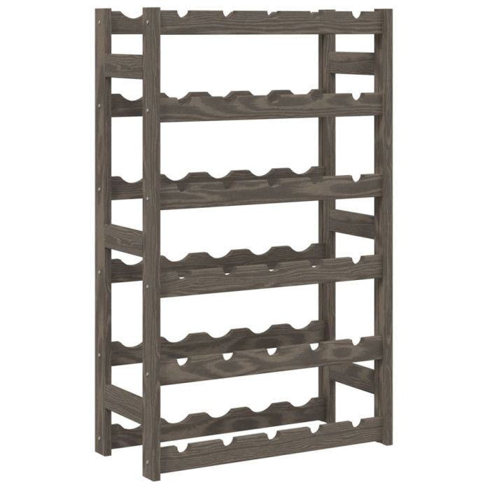 VidaXL Casier à bouteilles pour 30 bouteilles gris bois pin solide 373380