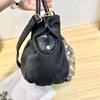 Mini Borsa a Tracolla Coreana, Borsa in Tela Denim con Borchie di Strass, Borsa a Spalla Fashion Donna Casual Chic