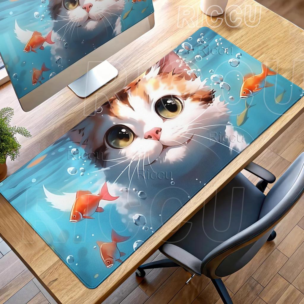 Mouse Pads Anime Gaming Aesthetics Cartoon Cat Pattern Keyboard Rubber Rugs Offices Accessories Professional Mats Free Shipping